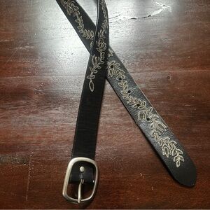 Leather Embroidered Belt